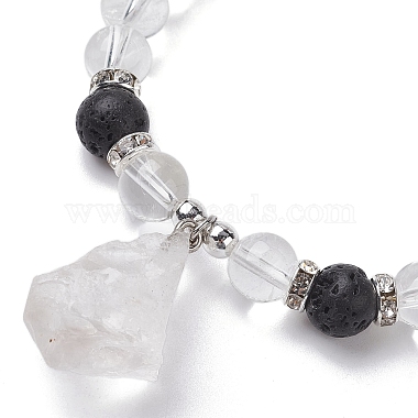 quartz naturel bracelets extensibles de perles de cristal(BJEW-JB10070-05)-3
