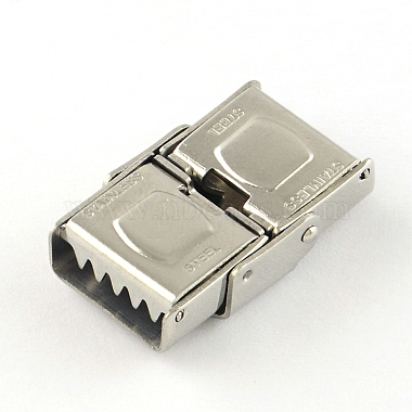 Smooth Surface 201 Stainless Steel Watch Band Clasps(STAS-R063-79)-3