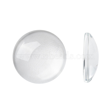 16mm Clear Flat Round Glass Cabochons