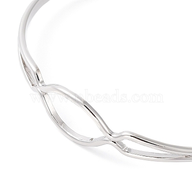 латунный полый овальный браслет с открытой манжетой(BJEW-B070-01P)-2