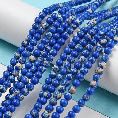 Brins de perles teintes en jaspe impérial synthétique(G-D077-A01-02A)-2