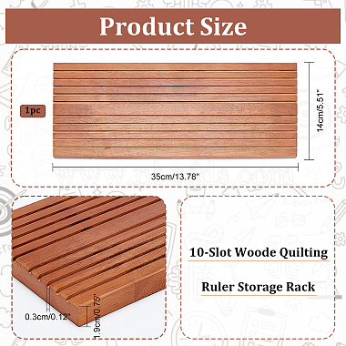 Support de rangement personnalisé pour règle de quilting en bois à fente 10(RDIS-WH0011-21C)-2