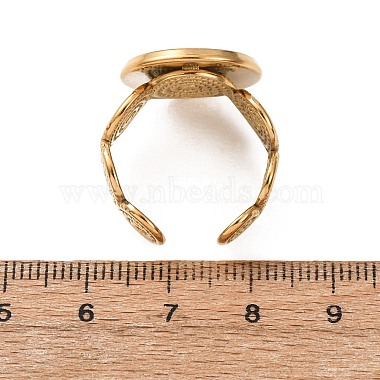 Spiral 304 Stainless Steel Cuff Ring Components(STAS-P454-02E-G)-3