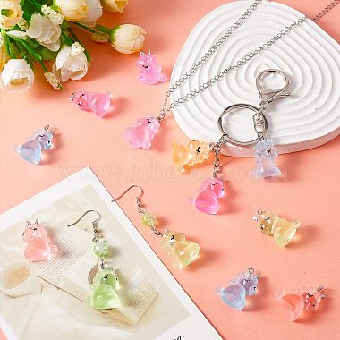 24pcs 6 couleurs pendentifs lumineux en résine transparente(RESI-SZ0002-07)-4