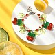 Glass & Resin & Acrylic Flower Charm Bracelet(BJEW-JB09435-04)-2