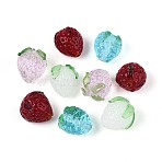 Glass Beads, Strawberry, Mixed Color, 14~16x14~15x13~14mm, Hole: 1.5~1.8mm(GLAA-T028-08M)