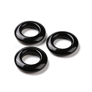 Natural Obsidian Pendants, Ring Charms, 30x7mm, Hole: 15.5mm(G-F728-02A)