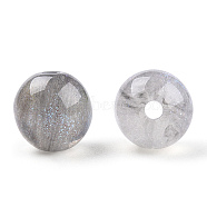 Round Imitation Cat Eye Resin Beads, with Glitter Powder, Slate Blue, 8mm, Hole: 1.6~1.8mm(RESI-TAC0017-08L)