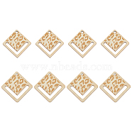 SUPERFINDINGS 20Pcs 2 Styles Hollow Wooden Pendants, Undyed, Rhombus with Leopard Print Pattern, Laser Cut, BurlyWood, 34.5~47.5x34.5~47.5x2mm, Hole: 2.6mm, 10pcs/style(WOOD-FH0001-98)