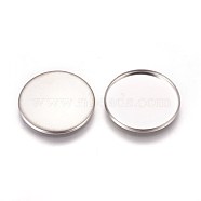 304 Stainless Steel Plain Edge Bezel Cups, Cabochon Settings, Flat Round, Stainless Steel Color, Tray: 25mm, 26.5x2mm(X-STAS-E460-10P-25mm)