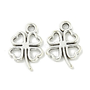 Tibetan Style Alloy Pendants, Lead Free & Cadmium Free, Clover, Antique Silver, 16.5x11.5x1.5mm, Hole: 2mm(TIBE-I026-6029AS)