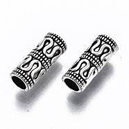 Tibetan Style Alloy Beads, Lead Free & Cadmium Free, Column, Antique Silver, 10x4mm, Hole: 2.5mm, about 3330pcs/1000g(TIBE-S314-140AS-RS)