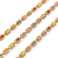 Enamel Oval Link Chains, with 304 Stainless Steel Findings, Soldered, with Spool, Colorful, 11.5x4.5x2mm, about 32.81 Feet(10m)/Roll(CHS-G028-19G)