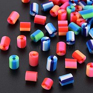 Fixed Mixed 3 Style Handmade Polymer Clay Beads, Column, Mixed Color, 5x3.5~7mm, Hole: 1.8mm(CLAY-S096-012I)