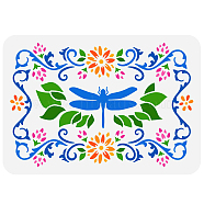 Plastic Drawing Painting Stencils Templates, for Painting on Scrapbook Fabric Tiles Floor Furniture Wood, Rectangle, Dragonfly Pattern, 29.7x21cm(DIY-WH0396-0162)