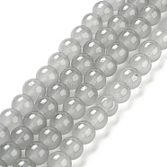 Imitation Jade Glass Beads Strands, Spray Painted, Round, Light Grey, 8mm, Hole: 1.3~1.6mm, about 100pcs/strand, 31.4 inch(DGLA-S076-8mm-30)