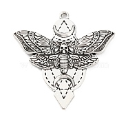 Alloy Pendant, Insect, Antique Silver, 49x48x3.5mm, Hole: 2.3mm(FIND-C032-07AS)