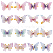 CRASPIRE 8Pcs 8 Style Double Layers Tulle Butterfly Alligator Hair Clips, Hair Accessories for Girls, Mixed Color, 32~48x36~51x10~10.5mm, 1pc/style(PHAR-CP0001-06)