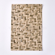 PU Leather Self-adhesive Fabric Sheet, Rectangle, Imitation Woven Rattan Pattern, Dark Olive Green, 30x20x0.1cm(X-DIY-WH0162-22L)