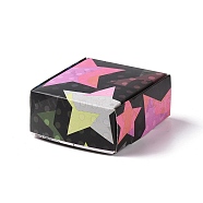 Square Paper Gift Boxes, Folding Box for Gift Wrapping, Star Pattern, 5.6x5.6x2.55cm(CON-B010-01C)