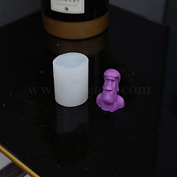 Easter Island Moai Head DIY Candle Silicone Molds, for Scented Candle Making, White, 48x61mm(CAND-NH0001-03A)