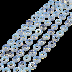 Donut Opalite Bead Strands, 10x4~5mm, Hole: 1mm, about 20pcs/strand, 7.8 inch(G-Q443-18)