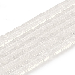 Electroplate Glass Beads Strands, Heishi Beads, Square, Clear, 3x3x1mm, Hole: 0.9mm, about 210pcs/strand, 14.96~16.54''(38~42cm)(GLAA-B023-01A-16)