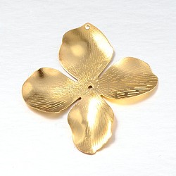 4-Petal Flower Iron Bead Caps, Golden, 46x42x1mm, Hole: 1~1.5mm(IFIN-N3296-10)