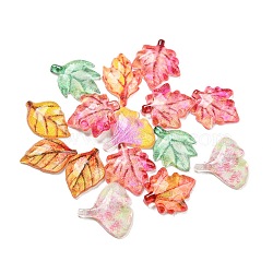 Translucent Resin Cabochons, Leaf, Mixed Color, 10~11x7~10x2~3mm(RESI-D005-11)