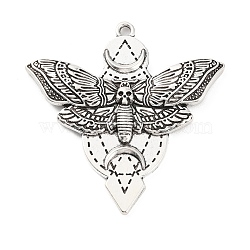 Alloy Pendant, Insect, Antique Silver, 49x48x3.5mm, Hole: 2.3mm(FIND-C032-07AS)