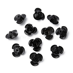 Black Tiny Aluminum Rose Flower Metal Spacer Beads for Jewelry Making Craft DIY, 12x7mm, Hole: 1mm(X-AF12MM011Y)