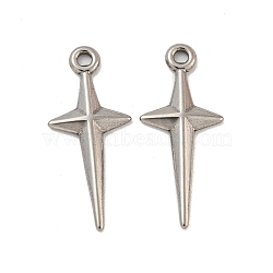 Non-Tarnish 304 Stainless Steel Pendants, Sword Charm, Stainless Steel Color, 26x11x1.5mm, Hole: 1.6mm(STAS-O004-06C-P)