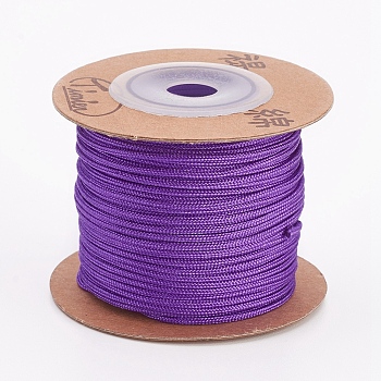 Nylon Cords, String Threads Cords, Round, Blue Violet, 1.5mm, about 25m/roll