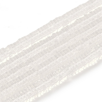 Electroplate Glass Beads Strands, Heishi Beads, Square, Clear, 3x3x1mm, Hole: 0.9mm, about 210pcs/strand, 14.96~16.54''(38~42cm)