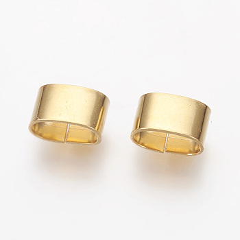 201 Stainless Steel Slide Charms, Oval, Real 24K Gold Plated, 5x8.5x5mm, Hole: 4x7.5mm