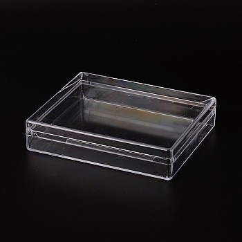 (Defective Closeout Sale), Organic Glass Bead Containers, Rectangle, Clear, 163x137x35mm