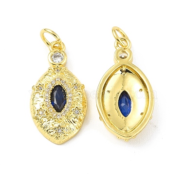 Real 18K Gold Plated Clear Horse Eye Brass+Cubic Zirconia Pendants