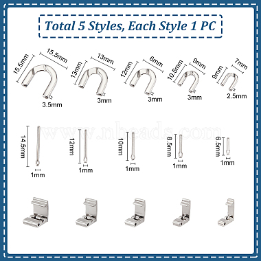 10Pcs 5 Styles 304 Stainless Steel Fold Over Clasp(STAS-UN0049-94)-3