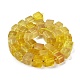 自然な黄色の蛍石ビーズストランド(G-G053-B07-01)-3