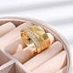 Rack Plating Brass Micro Pave Clear Cubic Zirconia Cuff Finger Rings for Women(RJEW-M028-16G)-4