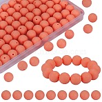 80Pcs Round Silicone Focal Beads, Light Salmon, 15mm, Hole: 2mm(SIL-SZ0001-24-26)