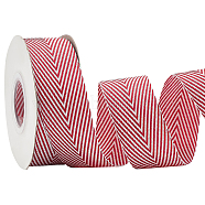 9M Polycotton(Polyester Cotton) Herringbone Ribbon, for Garment Accessories, Red, 1 inch(25mm), about 9.84 Yards(9m)/Roll(OCOR-WH0093-08A)