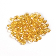 Glass Charms, Faceted, Cone, Gold, 8x4mm, Hole: 1~1.2mm(RGLA-L026-A10)