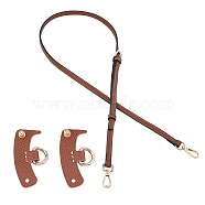 Leather Crossbody Long Purse Straps, with Undamaged Bag D Ring Connector, Sienna, 108~120.5x1.1cm(FIND-WH0126-329B)