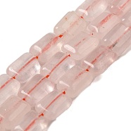 Natural Rose Quartz Beads Strands, Rectangle, 8~9x6.5~7x4mm, Hole: 0.8mm, about 45pcs/strand, 15.16 inch(38.5cm)(G-G085-A19-01)
