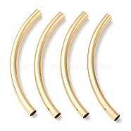 Brass Tube Beads, Long-Lasting Plated, Curved Beads, Tube, Real 24K Gold Plated, 55x4mm, Hole: 3mm(X-KK-Y003-89G-G)