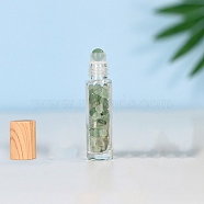 Natural Green Aventurine Roller Ball Bottles, with Plastic Cover, SPA Aromatherapy Essemtial Oil Empty Glass Bottle, 2x8.5cm, Capacity: 10ml(0.34fl. oz)(BOTT-PW0011-70B-02)