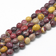 Natural Mookaite Beads Strands, Oval, 8~15x7~12x4~12mm, Hole: 1mm, about 30~45pcs/strand, 15.7 inch(X-G-R445-8x10-11)