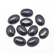 Synthetic Blue Goldstone Cabochons, Dyed, Oval, 18x13x5mm(X-G-R415-13x18-34)