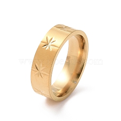 201 Stainless Steel Star Finger Ring for Women, Golden, Inner Diameter: 17mm(RJEW-I089-38G)